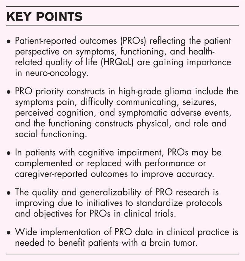 Patient-reported outcomes in neuro-oncology.