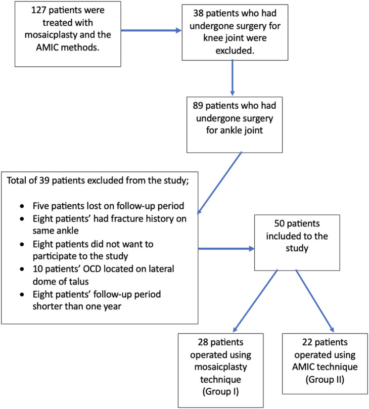 Comparison of autologous matrix-induced chondrogenesis and mosaicplasty in the treatment of osteochondral defects of the talus.
