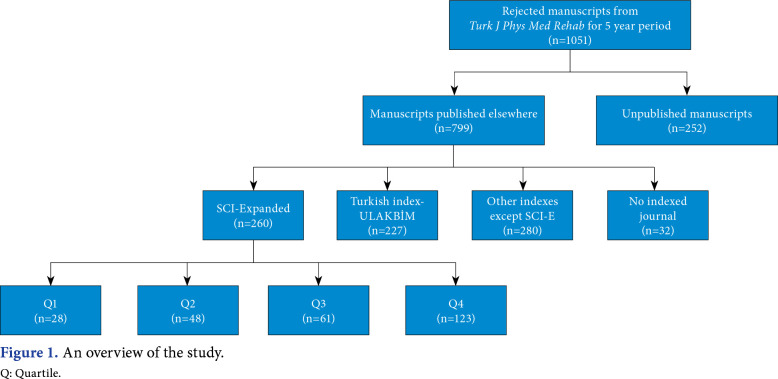 The fate of manuscripts rejected by the Turkish Journal of Physical Medicine and Rehabilitation.