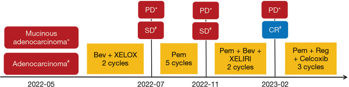 Differential response to immunotherapy in different lesions of MSI-H double primary colorectal cancer: a case report and literature review.