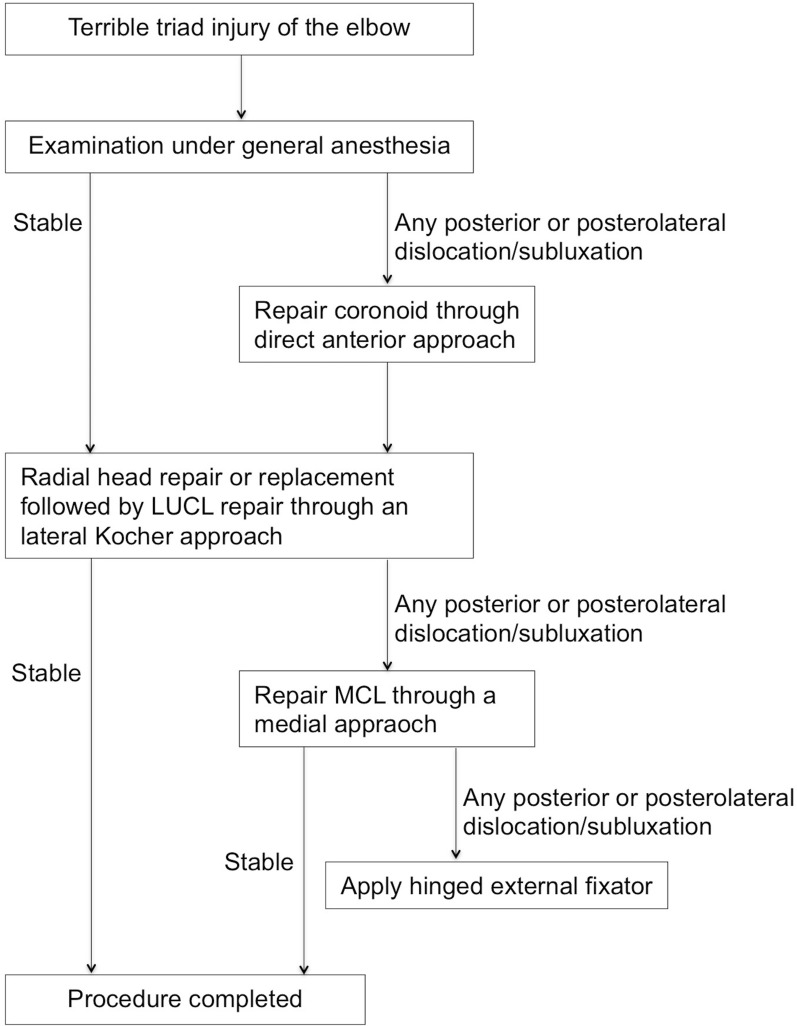 Outcomes of coronoid-first repair through an anterior approach in patients with terrible triad injury of the elbow: a prospective study with a minimum 2-year follow-up.