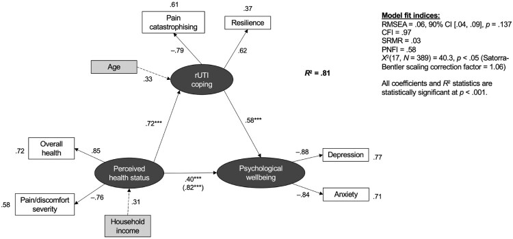The mediating role of coping in the relationship between perceived health and psychological wellbeing in recurrent urinary tract infection: the rUTI Illness Process Model.