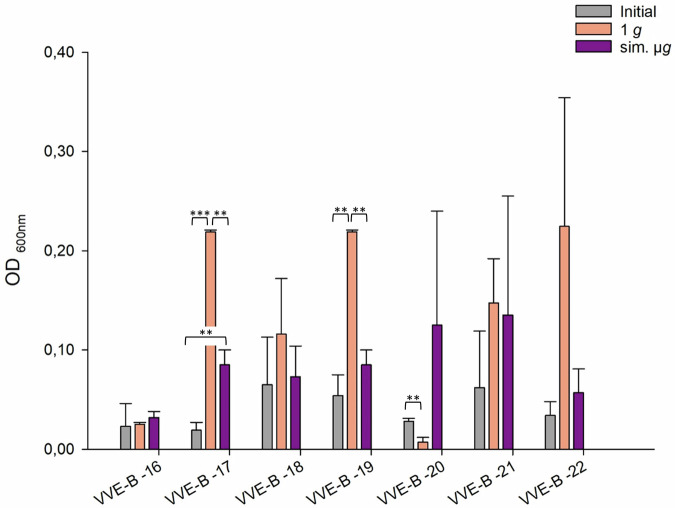 Systematic screening of 42 vancomycin-resistant Enterococcus faecium strains for resistance, biofilm, and desiccation in simulated microgravity.
