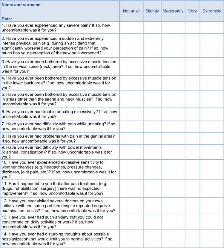 Pain chronification risk assessment: advanced phenotyping and scoring for prediction and treatments tailored to individualized patient profile.