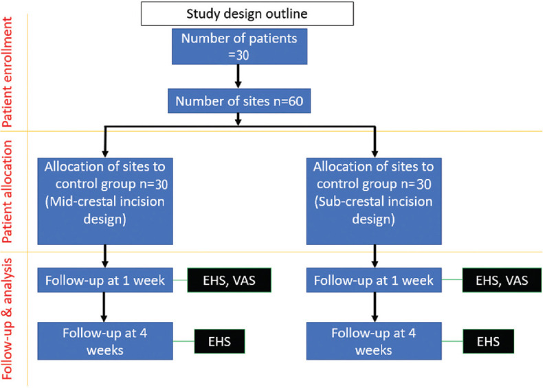 Subcrestal incision: An alternative flap design for dental implant placement - A randomized controlled split-mouth design clinical trial.