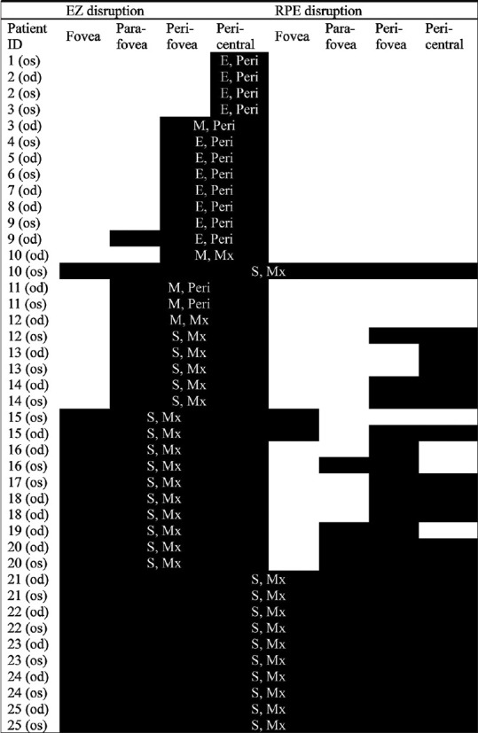 Optical coherence tomography characteristics in hydroxychloroquine retinopathy and the correlations with visual deterioration in Taiwanese.