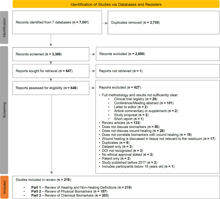 Wound management, healing, and early prosthetic rehabilitation: Part 1 - A scoping review of healing and non-healing definitions.