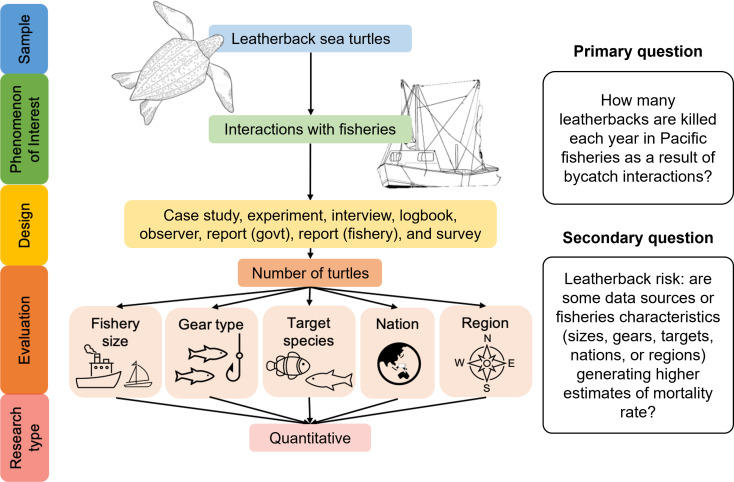 A systematic review protocol for quantifying bycatch of critically endangered leatherback sea turtles within the Pacific Ocean basin.