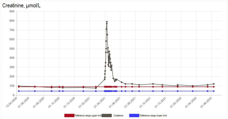 Single zoledronic acid infusion as a cause of acute kidney impairment requiring dialysis in two patients with osteoporosis.