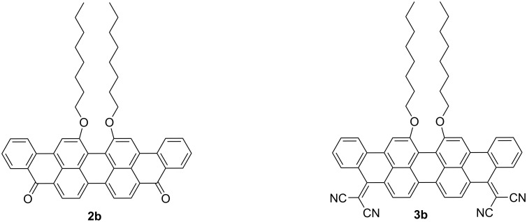 The charge transport properties of dicyanomethylene-functionalised violanthrone derivatives.