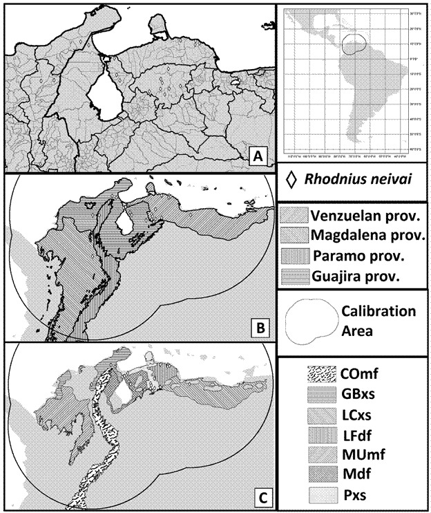 Investigating the distribution of a rare Colombo-Venezuelan kissing bug, Rhodnius neivai, Lent, 1953, using geographical information system-based analyses.