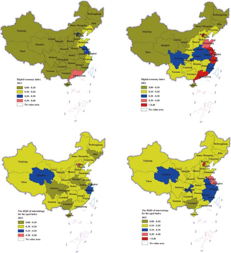 Impact mechanism and spatial spillover effect of the digital economy on the high-quality development of undertakings for the aged in China.