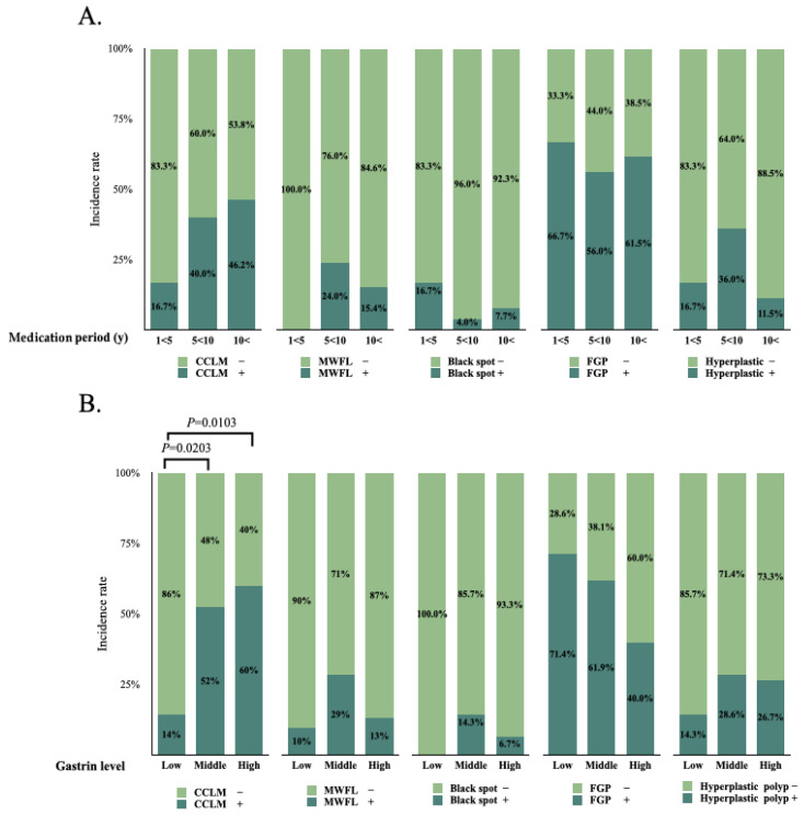 Effects of Medication Period and Gastrin Levels on Endoscopic Gastric Mucosal Changes in Long-Term Proton Pump Inhibitor Users.