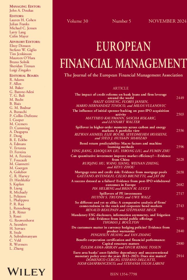 Issue Information: European Financial Management 11/2024