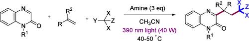 Light-Induced Difunctionalization of Alkenes with Polyhaloalkanes and Quinoxalin-2(1H)-ones