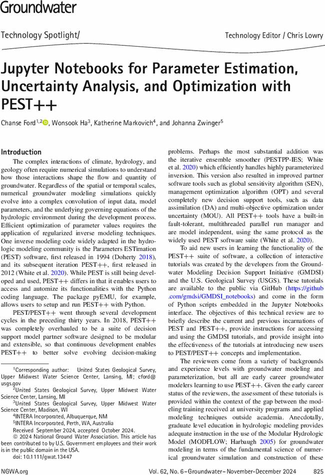 Jupyter Notebooks for Parameter Estimation, Uncertainty Analysis, and Optimization with PEST++