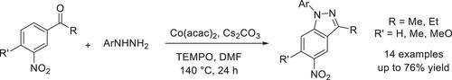 Cobalt-Promoted Para C─H Amination of 3-Acetyl Substituted Nitroarenes with Arylhydrazines