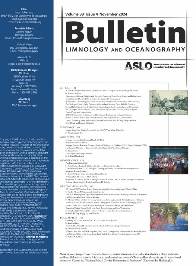 Limnology and Oceanography Bulletin Volume 33 Number 4 November 2024 141-191