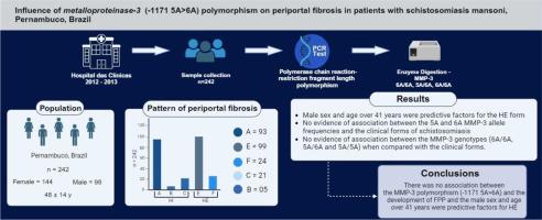 Influence of metalloproteinase-3 (-1171 5A>6A) polymorphism on periportal fibrosis in patients with schistosomiasis mansoni, Pernambuco, Brazil