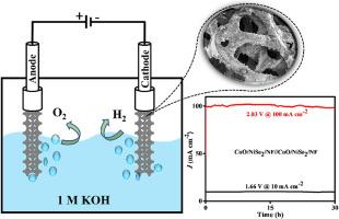 Enhanced catalytic activity of NiSe2 by nanohybrid formation with CoO nanosheets towards overall electrocatalytic water splitting for clean energy