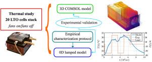 Thermal study on a LTO cell module: Experiment, 3D numerical analysis and model order reduction