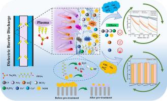 Improved ultrafiltration performance through dielectric barrier discharge/sulfite pretreatment: Effects of water matrices and mechanistic insights