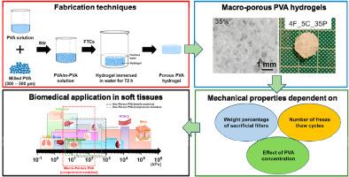 Tailoring the mechanical properties of macro-porous PVA hydrogels for biomedical applications