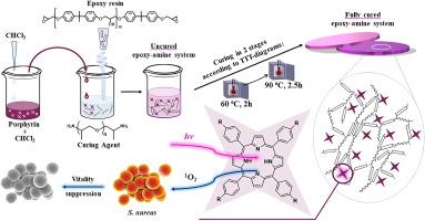 Biocidal polymer coatings based on porphyrin-modified epoxy-amine networks