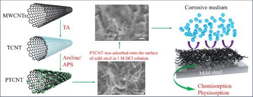 Synthesis of polyaniline tannate-modified carbon nanotubes by oxidative copolymerization as highly efficient corrosion inhibitors for mild steel in HCl solution