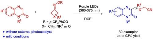 Photochemical direct C3 cyanoalkylation of quinoxalin-2(1H)-ones with cyclobutanone oxime esters under catalyst-free conditions