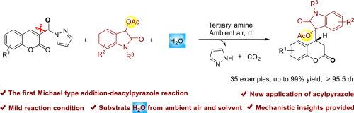 An unexpected Michael type addition-deacylpyrazole involving coumarin-3-formylpyrazoles under mild conditions