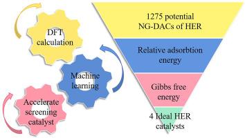 Machine learning assisted screening of nitrogen-doped graphene-based dual-atom hydrogen evolution electrocatalysts