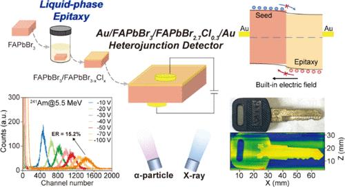 Epitaxial Engineering of FAPbBr3/FAPbBr3–xClx Heterojunctions for Sensitive X-ray and α-Particle Detection