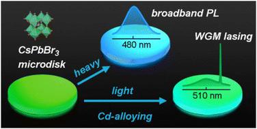 Composition tunable and stable spontaneous emission and lasing in Cd-alloyed perovskite microdisks†