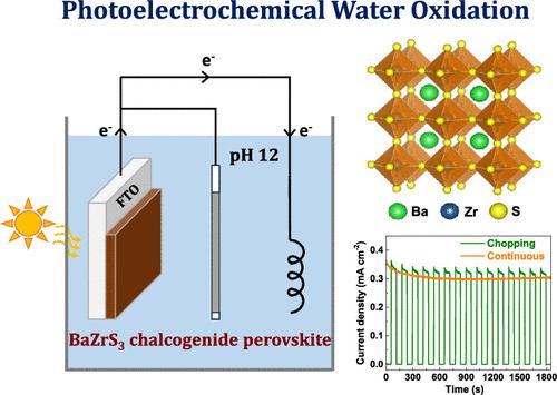 Highly Stable BaZrS3 Chalcogenide Perovskites for Photoelectrochemical Water Oxidation