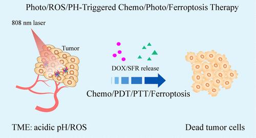 Multiple Stimuli-Responsive Micelles for Photo/ROS/pH-Triggered Chemo/Photo/Ferroptosis Therapy of Colorectal Cancer