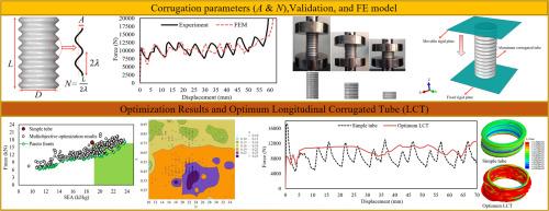 Multi-objective optimization of the design parameters in longitudinal corrugated tubes to improve crashworthiness performance