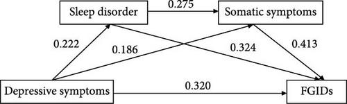 The Relationship Between Depressive Symptoms and Functional Gastrointestinal Disorders (FGIDs): The Chain Mediating Effect of Sleep Disorders and Somatic Symptom