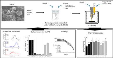 Characterization of native starch granules from different botanical sources and the contribution of surface-associated lipids and proteins to the accuracy of 3D food printing