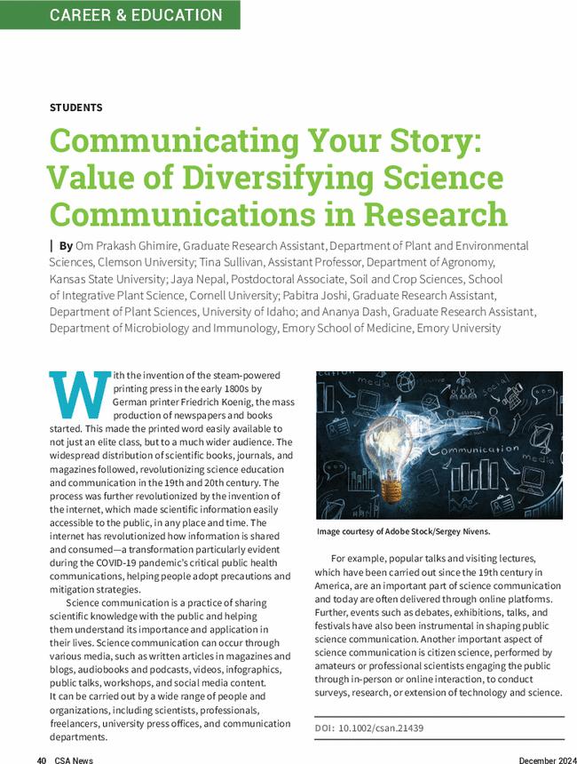 Communicating Your Story: Value of Diversifying Science Communications in Research