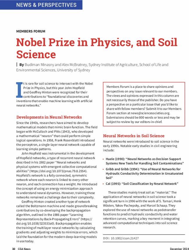 Nobel Prize in Physics, and Soil Science