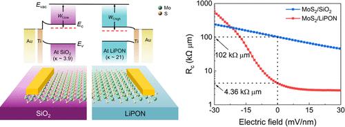 Enhancing MoS2 Electronic Performance with Solid-State Lithium-Ion Electrolyte Contacts through Dielectric Screening
