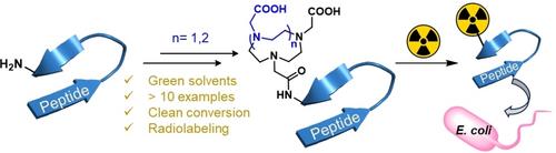 An Upgraded Solid-Phase Assembly of Chelators (DOTA and NOTA) Enabled Bacterial Uptake Studies of Radiolabeled Peptide