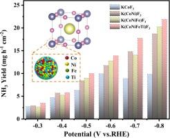 The breaking of charge symmetry at the M-site in octahedral units of KMF3 perovskite induces enhanced electrochemical nitrate reduction in ammonia