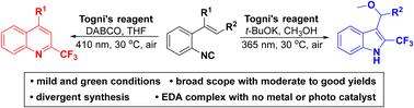 Photoredox trifluoromethylation of isocyanides to access 2-trifluoromethylated quinolines and indoles†