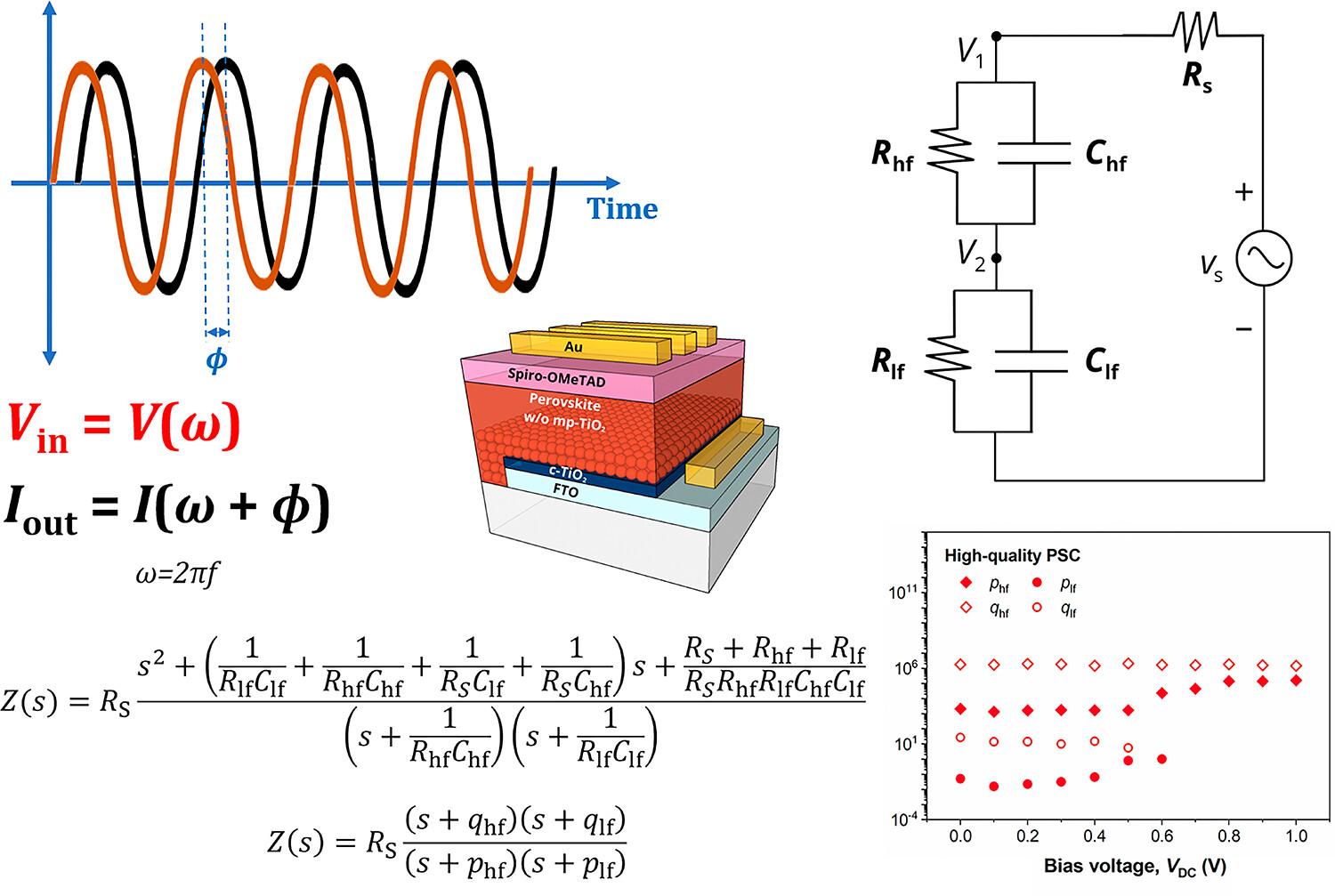 Dynamic Behavior of Ionic and Electronic Phenomena in Perovskite Solar Cells Analyzed Through Poles and Zeros of the Transfer Function of Impedance