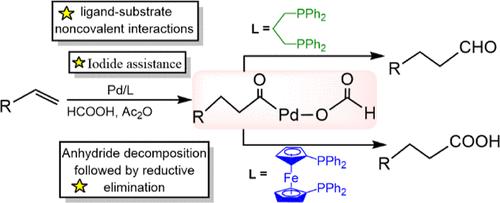 DFT Studies on the Mechanism of Ligand-Regulated Palladium-Catalyzed Iodide-Assisted Hydrocarbonylation of Olefins with Formic Acid: Favored Reaction Routes and Selectivities