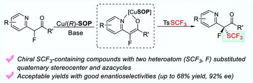 Copper-Catalyzed Asymmetric Nucleophilic Substitutions of TsSCF3: Synthesis of Chiral SCF3-Containing Compounds