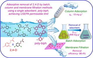 Efficient removal of herbicide 2,4-dichlorophenoxyacetic acid from aqueous solution investigated by batch, column, and membrane separation methods