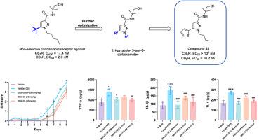 Design, synthesis, and biological evaluations of 5-aryl-pyrazole-3-carboxamide derivatives as selective CB2 receptor agonists for the treatment of colitis